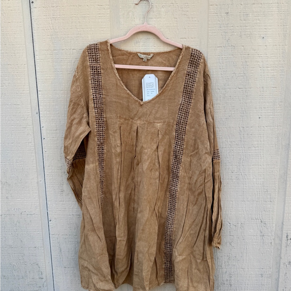 Boho Tan Mini Dress